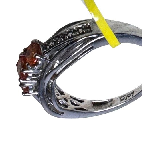 D'Joy Fire Opal Sterling Silver 925 Orange Oval-Cut Ring Size 7.5 - Picture 3 of 6